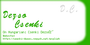 dezso csenki business card